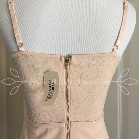 Nude Lace Panel Bustier Dress Size S - Picture 8 of 8